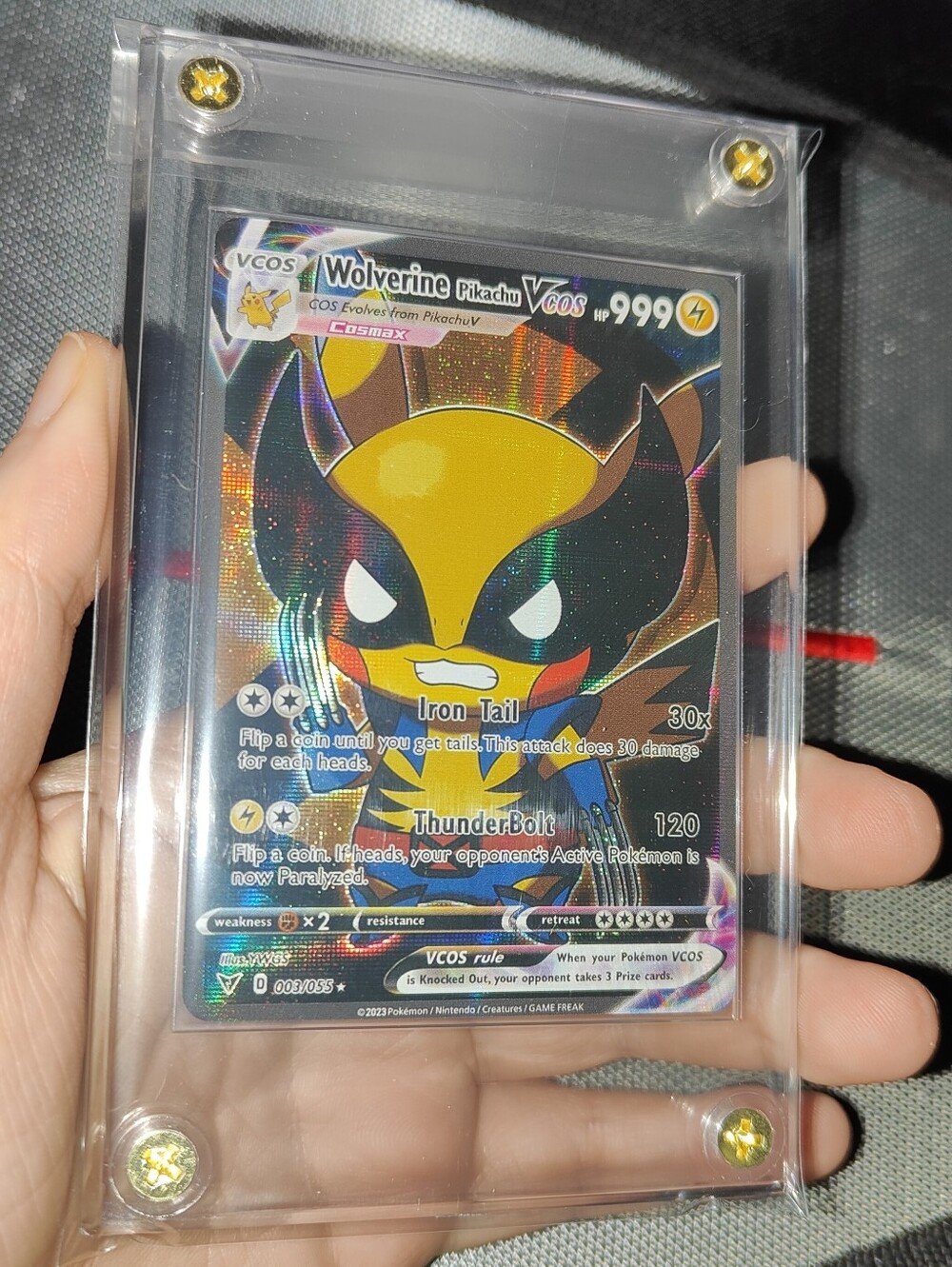 Wolverine VCOS Pikachu holo Marvel in Case Cosplay card Unofficial Chinese